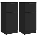 Sideboards 2 pcs Black 30x30x70 cm Engineered Wood 811118