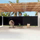 Retractable Side Awning Black 220x1200 cm 318084