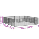 Dog Playpen 16 Panels Black Galvanised Steel 3209555