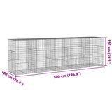 Gabion Basket with Cover 500x100x150 cm Galvanised Iron 3295217