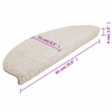 Stair Mats 10 pcs 65x21x4 cm White Half Round Large 149811
