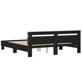 Bed Frame Black Engineered wood 160 x 200 cm Bed Frame 3207533