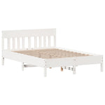 ZNTS Bookcase Bed without Mattress White 120x200cm Solid Wood Pine 3323186