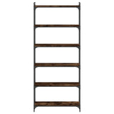 Bookcase 6-Tier Smoked Oak 80x30x188 cm Engineered Wood 837684