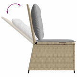 Garden Sofa with Cushion Beige and Grey Poly Rattan 3394479