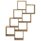 Wall Cube Shelf Artisan Oak 90x15x119.5 cm Engineered Wood 856597