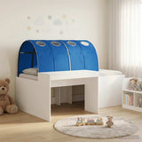 Kids'High Bed Frame with Desk White and Blue Engineered Wood 3423679