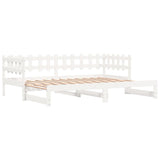 Pull-out Day Bed without Mattress White 2x cm Solid Wood 840392
