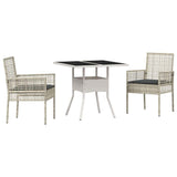 Garden Dining Set 3 pcs Grey Poly rattan 3334933