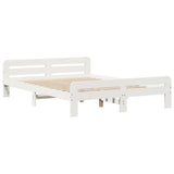 Bed Frame without Mattress White 140x200 cm Solid Wood Pine 855473