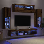 TV Wall Cabinet Set 6 pcs Old wood 30.5 x 30 x 102 cm 3334380
