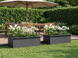 Garden Planter with LED 2 pcs Black 30 x 60 x 30 cm Steel 8008085