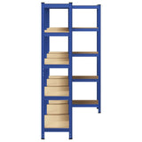 5-Layer Storage Shelves 3 pcs Blue Steel&Engineered Wood 3307592