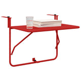 Hanging Balcony Table Folding Red 60 x 39 x 65 cm Steel 42008078