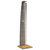 Outdoor Shower Grey 55x60x224 cm Poly Rattan and Acacia Wood 368210