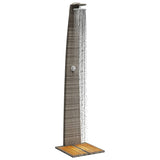 Outdoor Shower Grey 55x60x224 cm Poly Rattan and Acacia Wood 368210