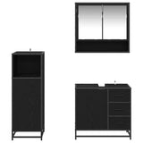 Bathroom Furniture Set 3 pcs Black Oak Engineered Wood 3402473