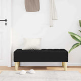 Bench with Cushion Black 113 x 57 x 39 cm Fabric 42001937
