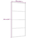 151661 Sliding Door Frosted ESG Glass and Aluminium 90x205 cm White