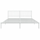 Metal Bed Frame without Mattress with Headboard White 200x200cm 350938