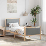Bed Frame with Headboard Light Grey 75 x 190 cm Fabric 878369