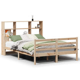 Bookcase Bed without Mattress 150x200 cm King Solid Wood Pine 3322239