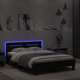 Bed Frame Black Engineered wood, Plywood Double Bed Frame 3207568