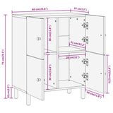 Side Cabinet 60x33x75 cm Solid Wood Mango 356917
