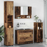 Bathroom Furniture Set 4 pcs Old Wood Engineered Wood and Metal 3393051