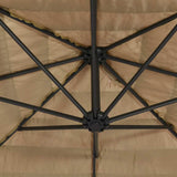 Garden Parasol with LEDs and Steel Pole Brown 223x223x213 cm 4005119