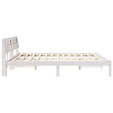 Bed Frame with Headboard White 180 x 200 cm Solid Pine Wood 872768