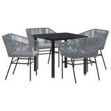 Garden Dining Set 5 pcs Grey Poly rattan 3380933