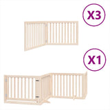 Dog Gate with Door Foldable 10 Panels 800 cm Poplar Wood 3155667