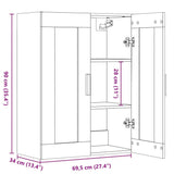 Hanging Wall Cabinet Old Wood 69.5x34x90 cm 857043