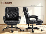 Executive Home Office Chair Reclining Function Footrest Computer Desk Chair High Back, Black T3398P548783