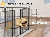 12-Panel Solid Dog Playpen with Doors, for Medium Dogs, 80cm High, Black T3398P349748