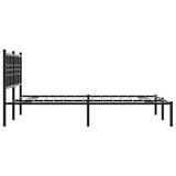 Metal Bed Frame without Mattress with Headboard Black 120x200cm 376322