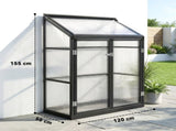 Polycarbonate Greenhouse with Hinged Door, Top Vent, Lean-to Green House, Walk-in Greenhouse, 4 x T3398P549947