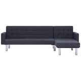 L-shaped Sofa Bed Dark grey Polyester 282304