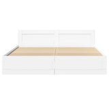 Bed Frame with Headboard without Mattress White 200x200 cm 3295534