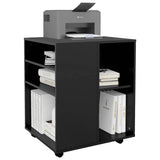 Rolling Cabinet Black 60x53x72 cm Engineered Wood 808459