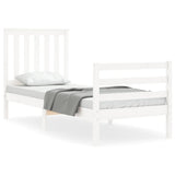Bed Frame without Mattress White Small Single Solid Wood 3194207