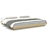 Bed Frame without Mattress Sonoma Oak 200x200 cm 3281163