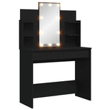 Dressing Table with LED Lights Black 96x40x142 cm 837893