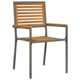 Garden Dining Set 5 pcs Grey Poly Rattan 3365437