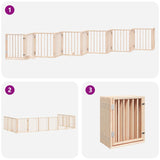 Dog Gate with Door Foldable 12 Panels 600 cm Poplar Wood 3155530