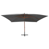 Cantilever Garden Parasol with Wooden Pole 400x300 cm Anthracite 44491