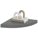 Floating Corner Shelves 2 pcs High Gloss Grey 35x35x3.8 cm MDF 323914
