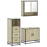 3 Piece Bathroom Furniture Set Sonoma Oak Engineered Wood 3301036