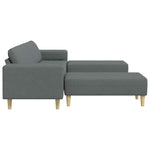 Sofa Set 3 pcs Dark grey Fabric 3335113